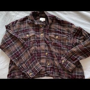 american eagle thick plaid shirt